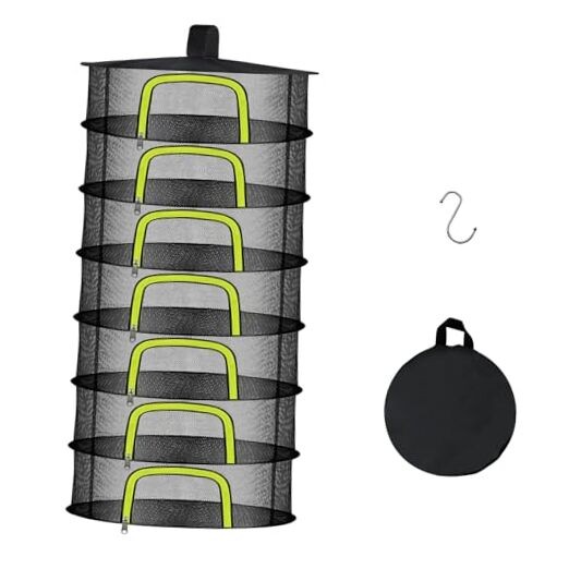 7 Layer Herb Drying Rack, Herb Drying Rack Hanging Mesh, Foldable Bud Drying