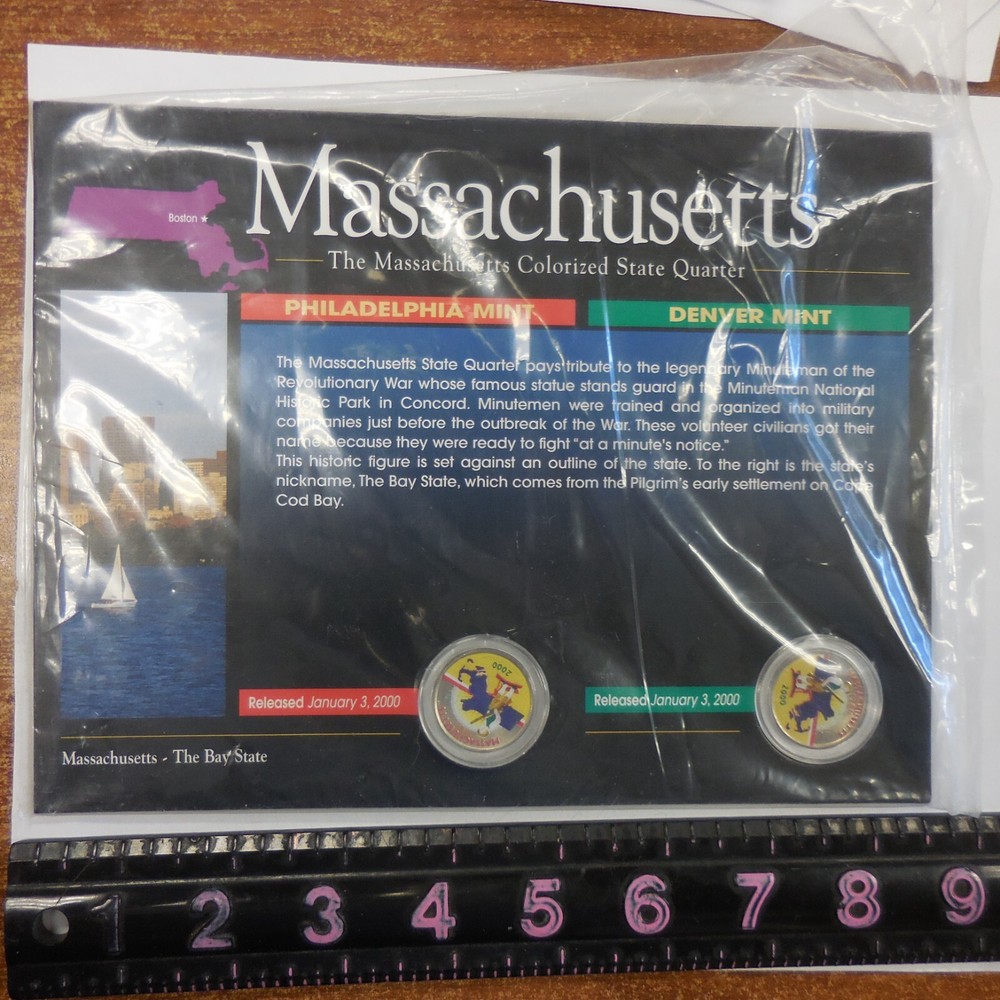 Certified Colorized Massachusetts State Quarters