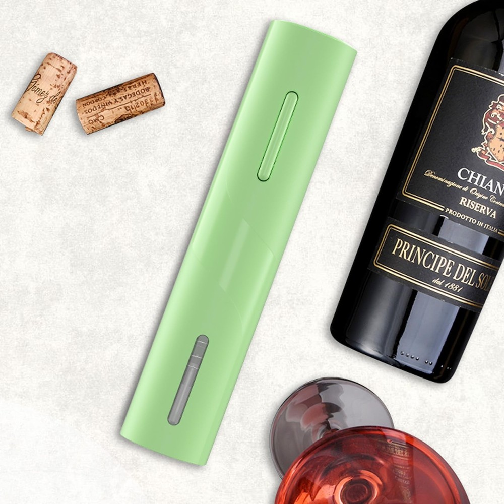 COKUNST Battery Wine Opener, Automatic Corkscrew with Foil Cutter Gift Green
