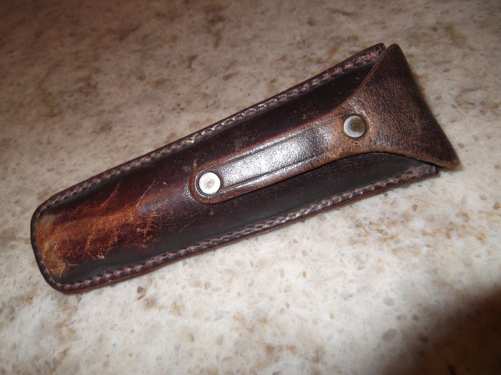 Vintage Brass Pocket Bubble Level Transit Scope Leather Case