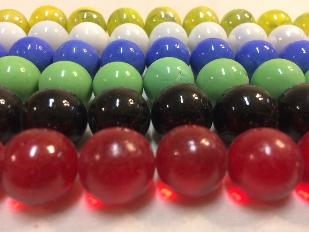 Glass Marbles 60 Opaque Solid 16mm 5/8" Replacement Board Games Chinese Checkers