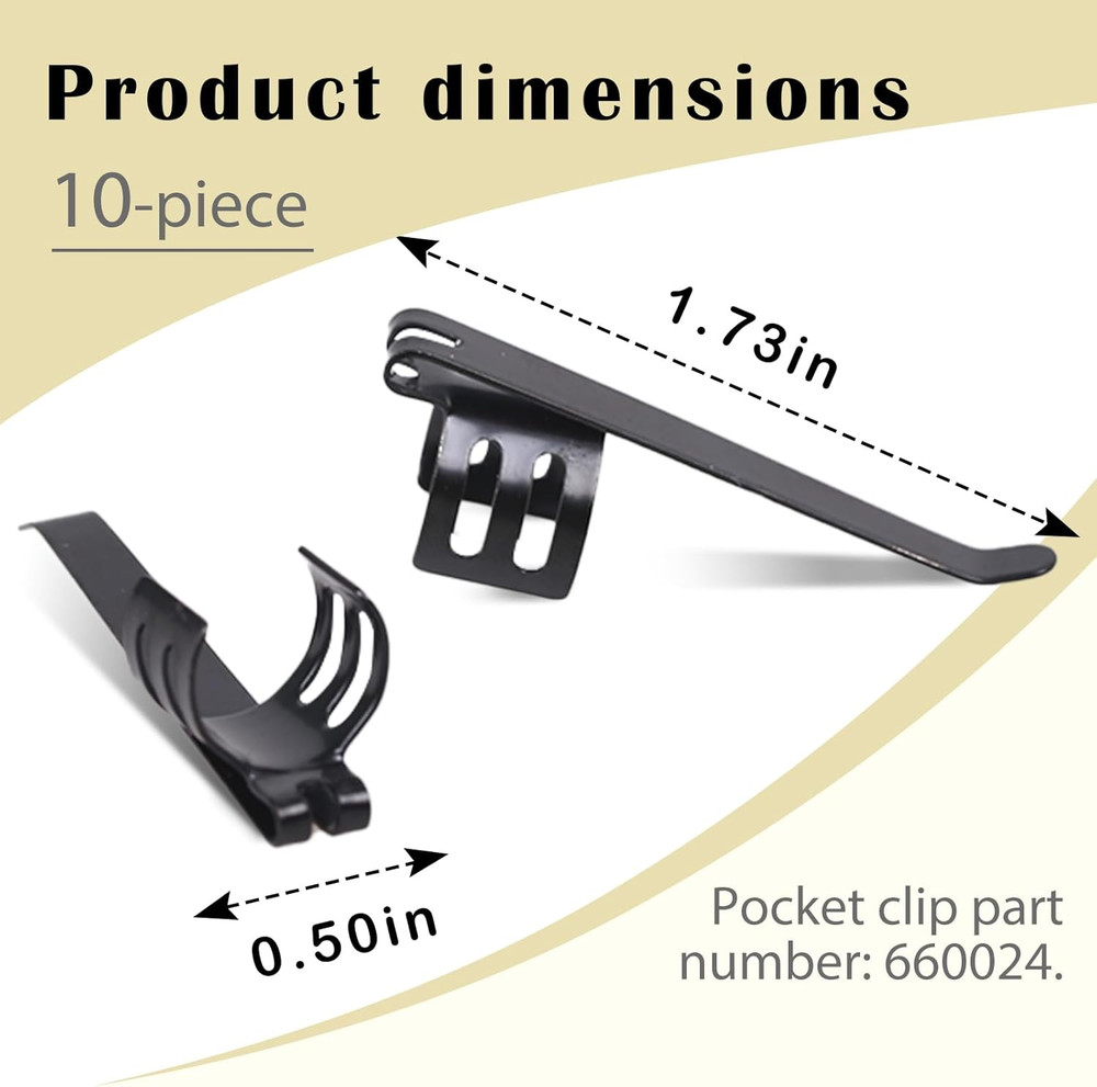 Flashlight Clips Replacement for Streamlight Stylus Pro and Microstream Penlight