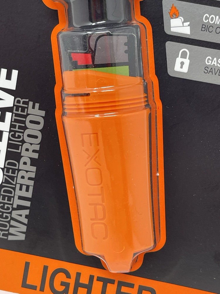 Exotac fireSLEEVE Ruggedized Waterproof Lighter Case - ORANGE