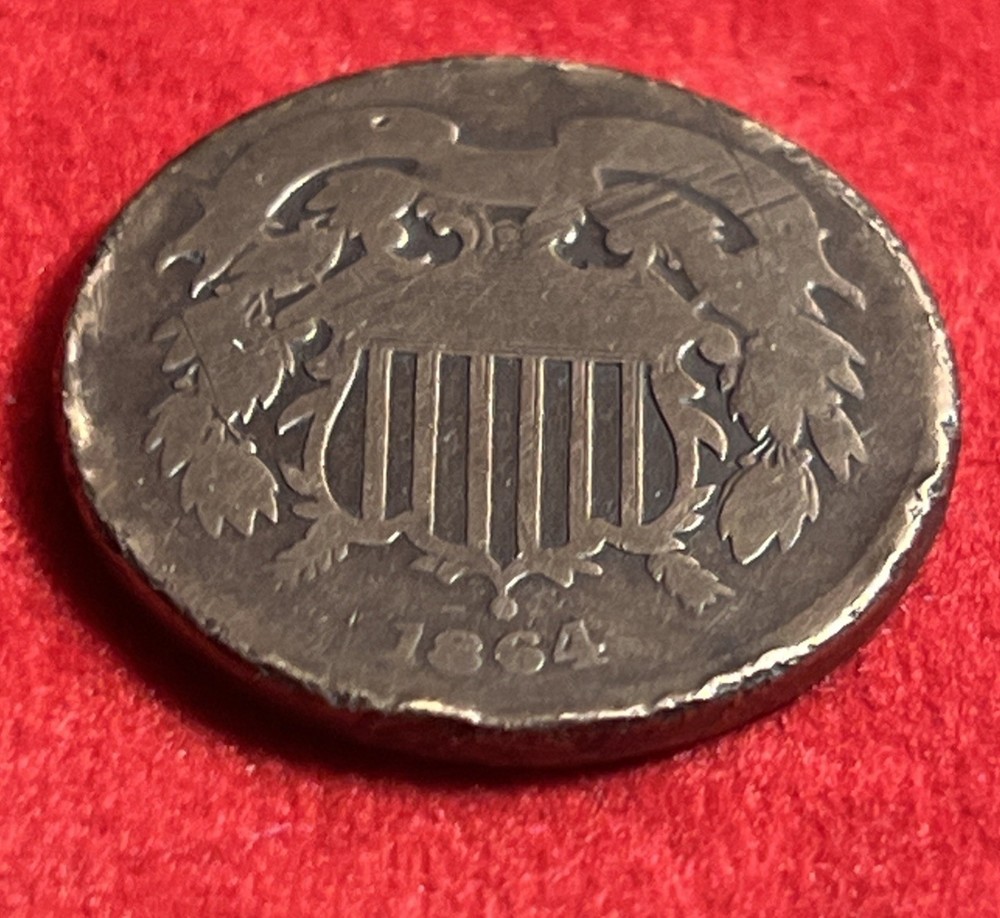 1864 2 cent piece JC1024