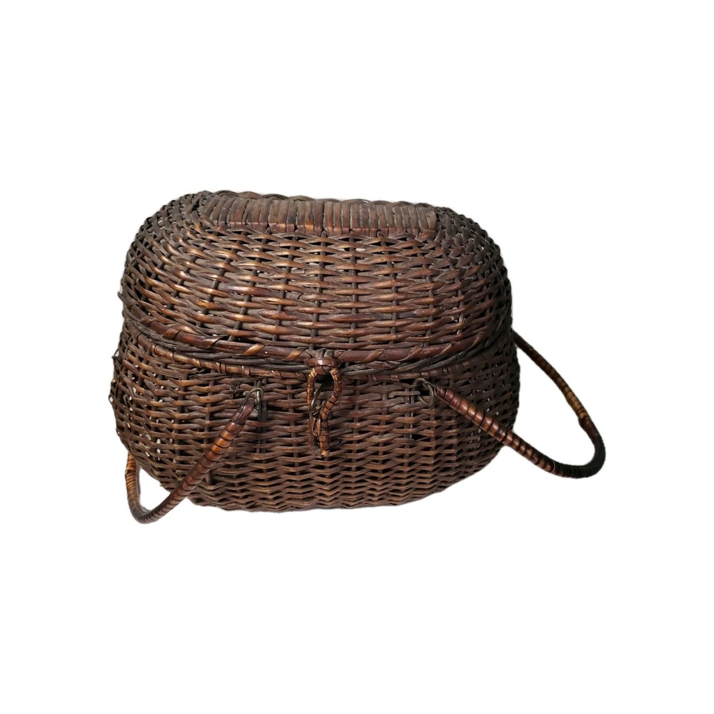 Amish Kavli sket Basket Double Handle Wicker Woven Storage