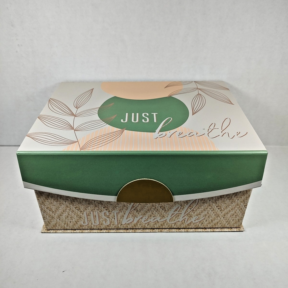 Just Breathe Modern Coastal Gift Organization Storage Box Hook & Loop Closure