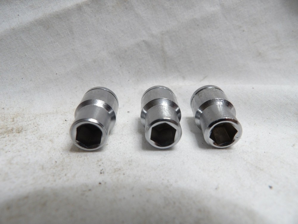 Three KAL 1/4" Drive 1/4" Sockets
