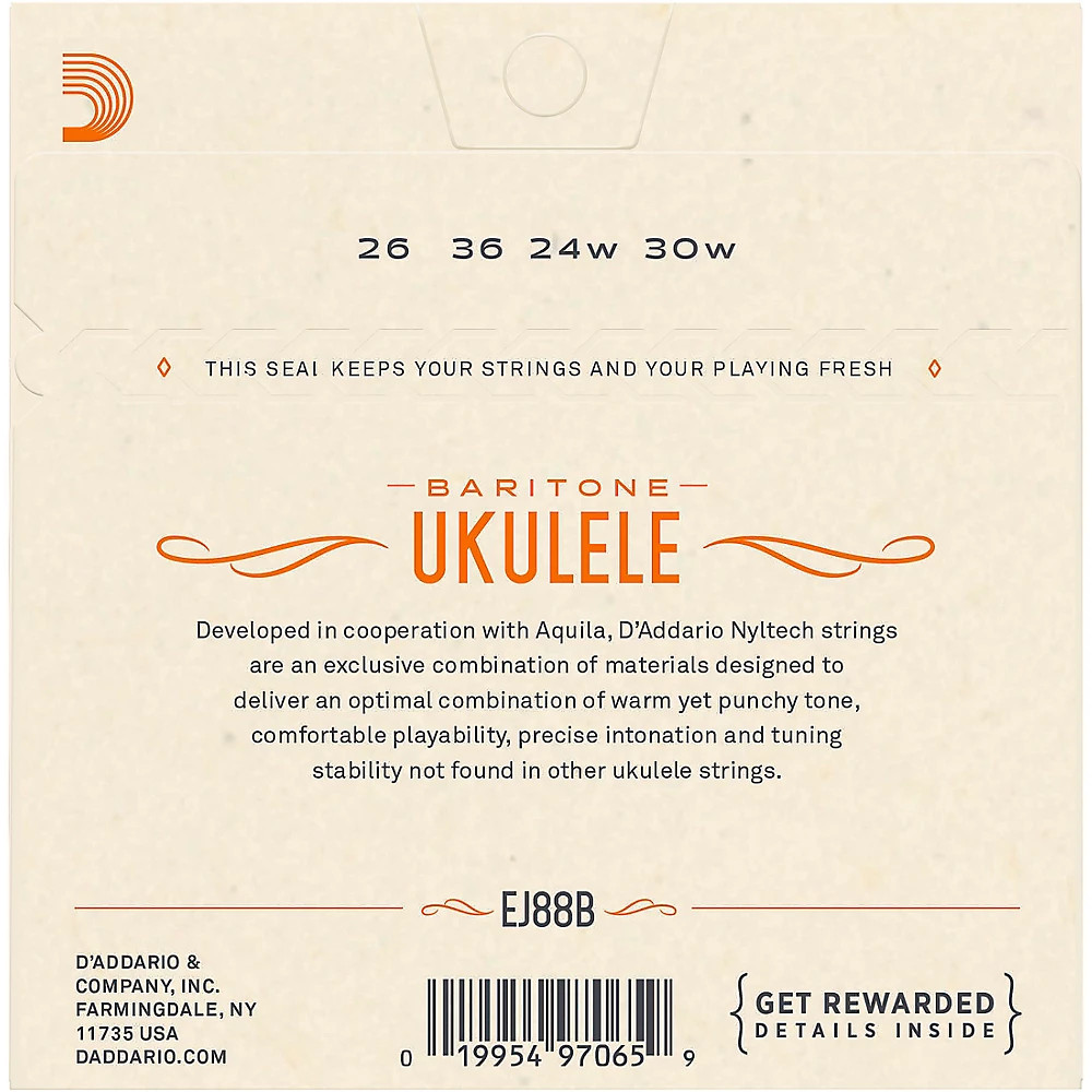 D'Addario EJ88B Nyltech Baritone Ukulele Strings