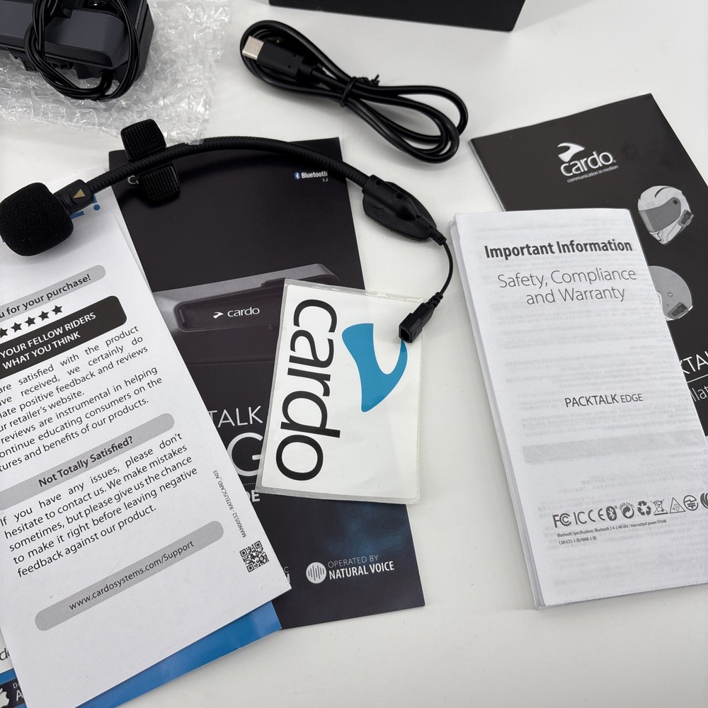 Cardo PACKTALK Edge Motorcycle Bluetooth Communication System Headset Intercom