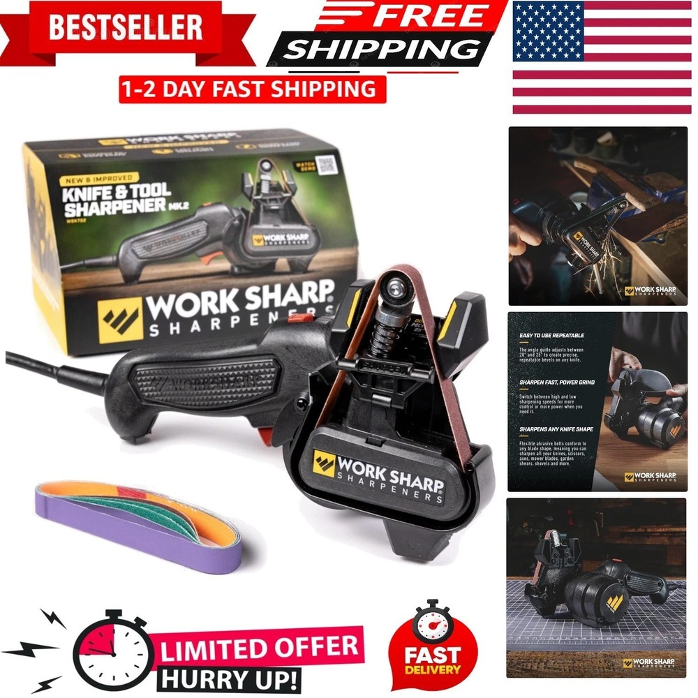 Knife and Tool Sharpener with extra replacement belts