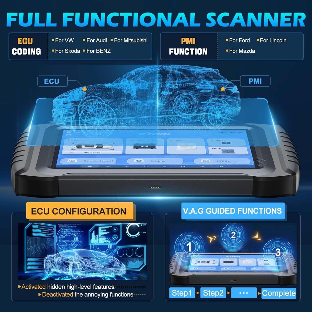 2025 XTOOL IP919 Auto Diagnostic Tool Bi-Directional 51+ Service Key Programmer