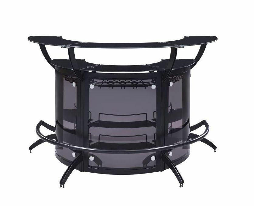 Wine Rack Bar Unit with Smoked and Black
