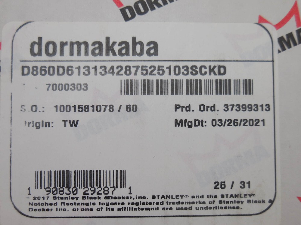 Dormakaba Single Cylinder Deadbolt Black D860 #8uo
