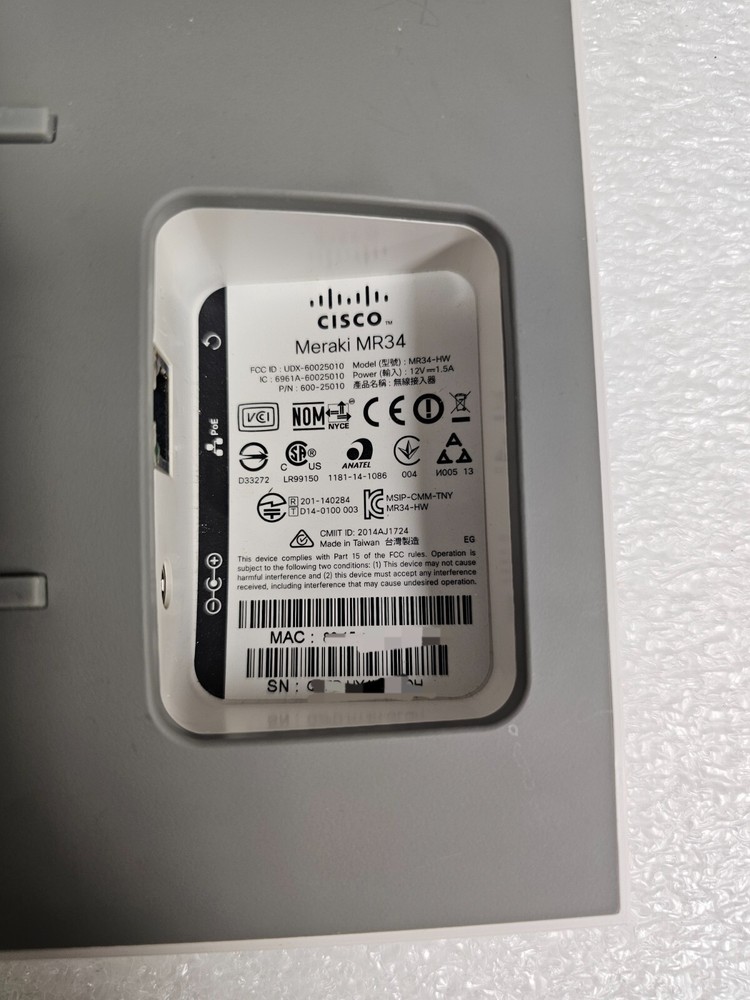 Cisco MR34 802.11ac Access Point with Bracket Unclaimed