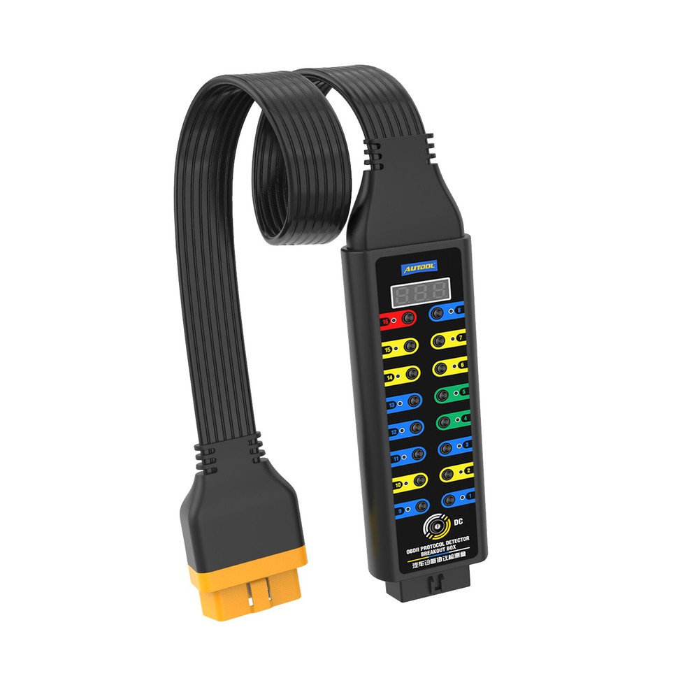AUTOOL OBDII CAN Breakout Box Voltage Display OBDII Protocol Detector Diagnostic