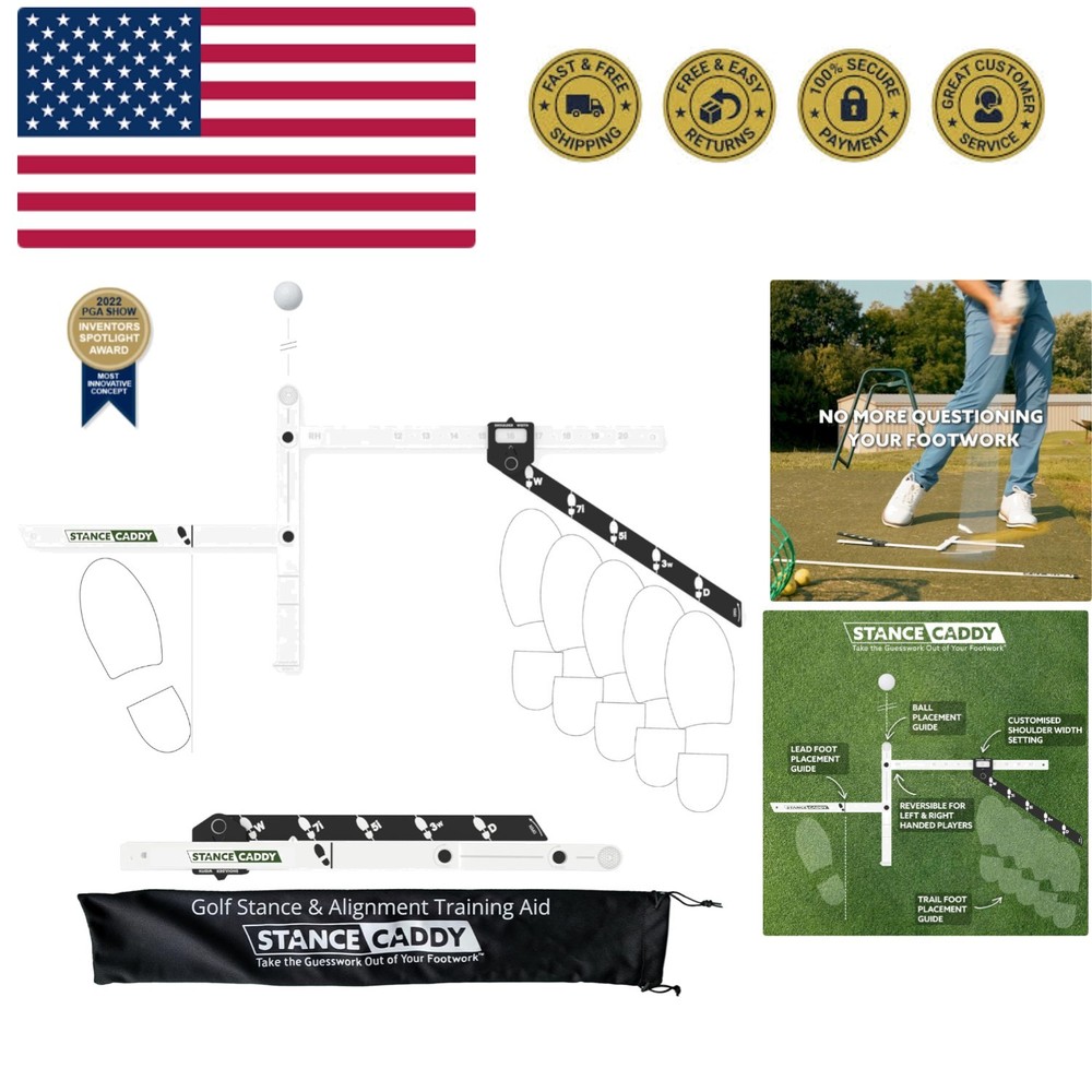 Golf Stance and Alignment Training Aid – Setup Left & Right Handed - Proper B...