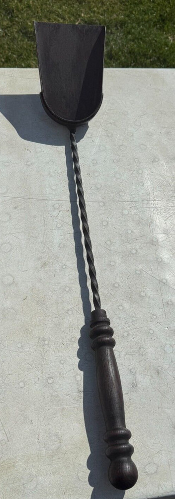 Vintage Fireplace Coal Ash Shovel Blacksmith Solid Wood Handle Decor 30" Long