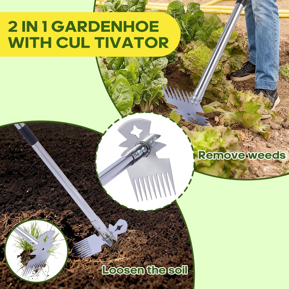 Weeding Tool with Long Handle- 60" Manual Weeder Tool,Garden Tools,Portable G...