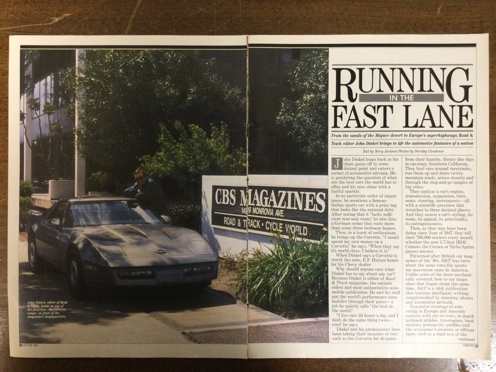 Misc 5978 Article 1987 Corvette Coupe August 1987 3 page