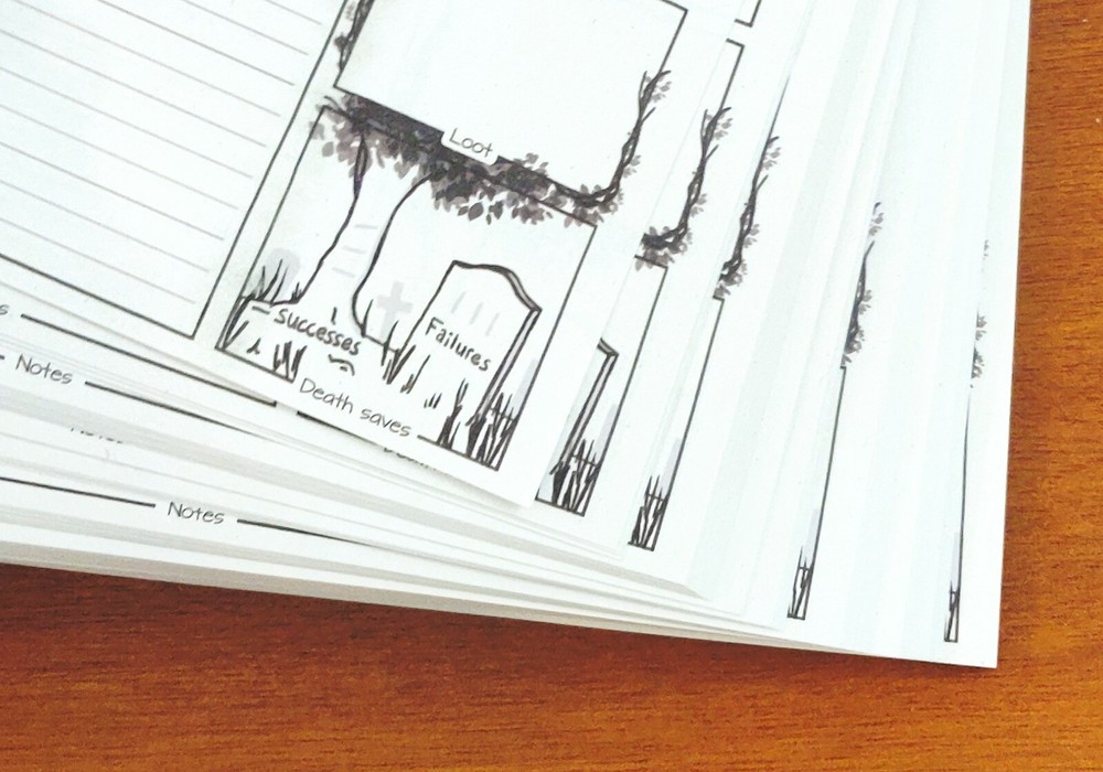 Session Notepad for Dungeons and Dragons | DnD 5e | A5 Noteblok