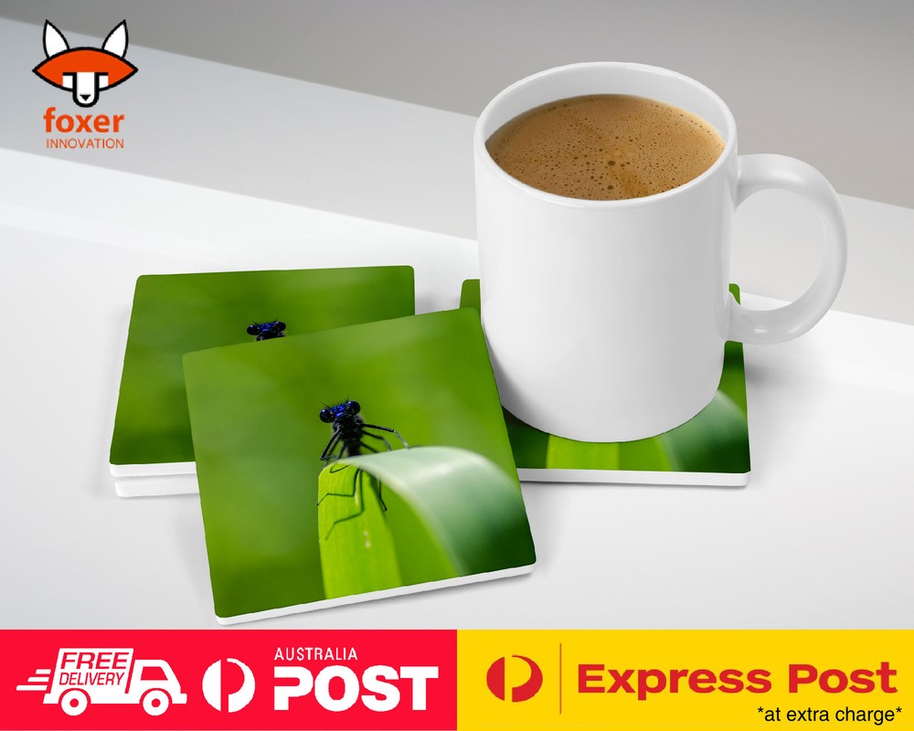 COASTER COFFEE DRINKING MAT|BLUE INSECT CREATURE