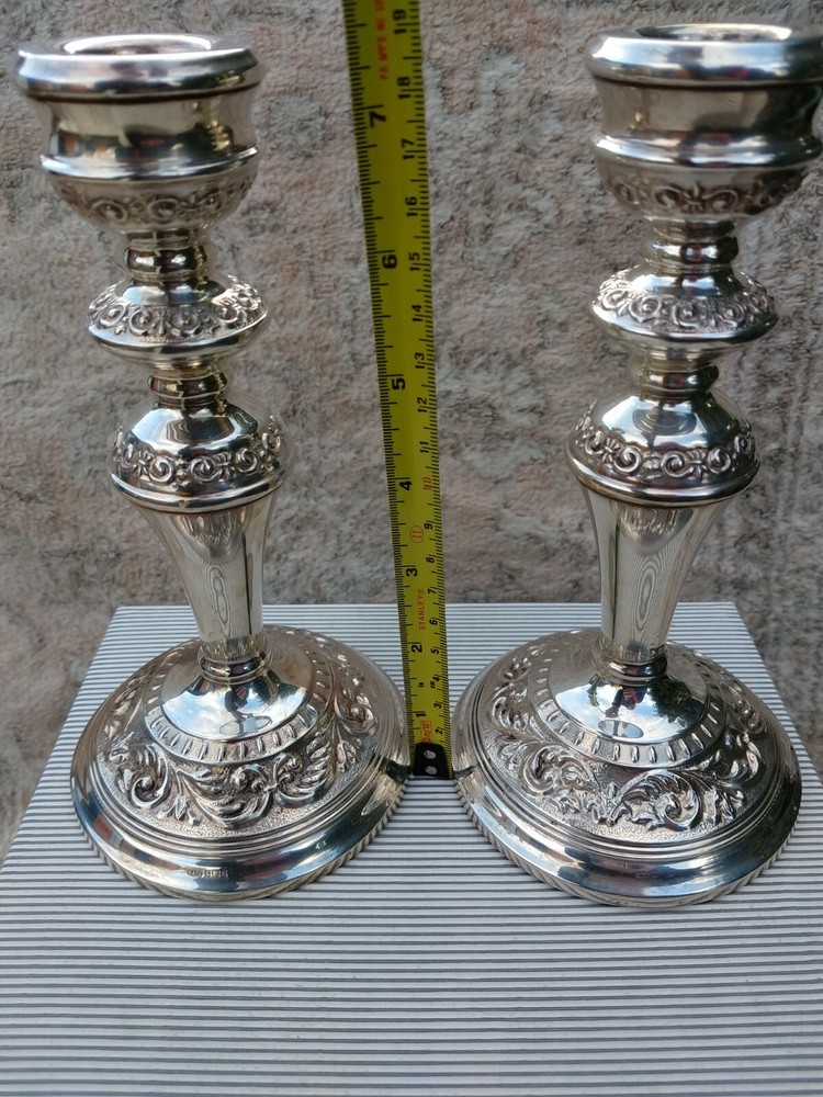Stunning English Solid Silver Candlesticks Birm 1965 Nice Quality Condition