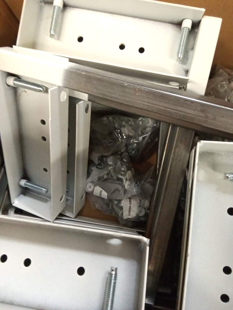 Retail Shelving Grid Panel Display Leg Base L-Shaped White With Hardware 19pk