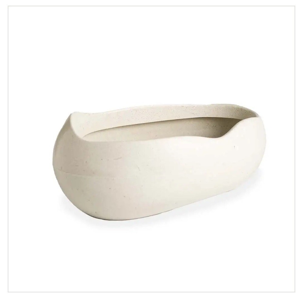 Rolled Stone Eco-Planters, Open - White