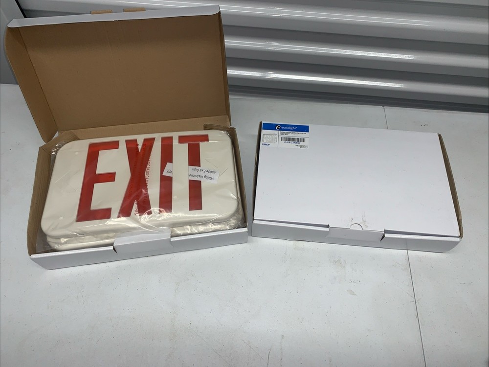 Lot 2 econolight LED Exit light Red letters