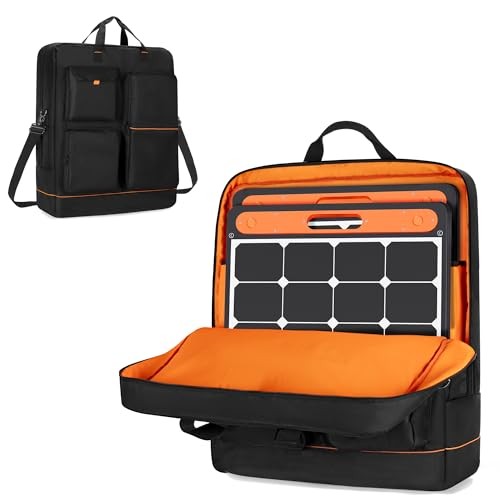 Solar Panel Storage Bag with Bright Lining, Travel Solar Panel Carrying Case