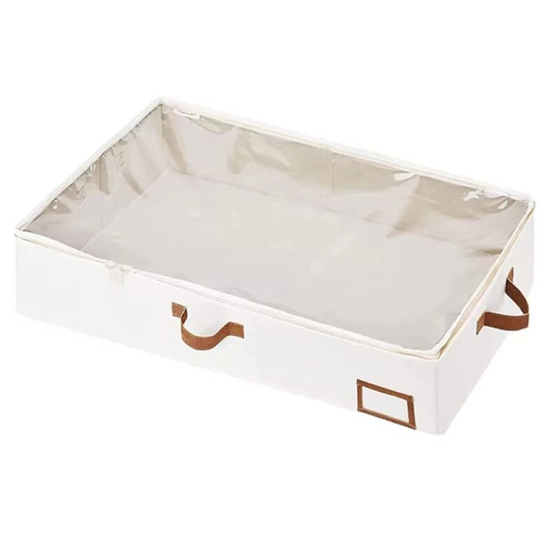 Foldable Under Bed Storage Box with Clear Window for Easy Access Clothes Holder