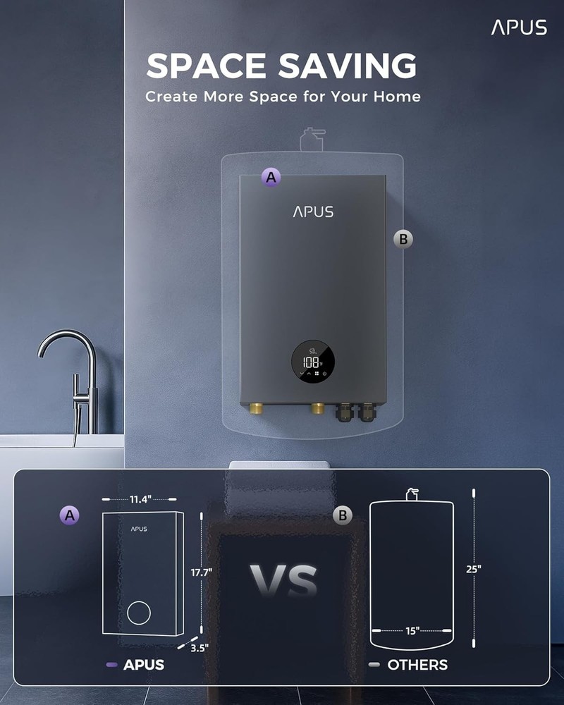 18kW Electric Tankless Water Heater, APUS 240V Instant On-Demand Hot Water Heate