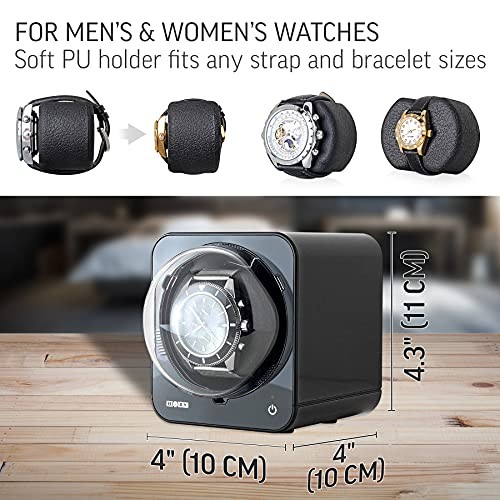 Watch Winder for Automatic Watch with Vertical Rotor Stop (with AC Black