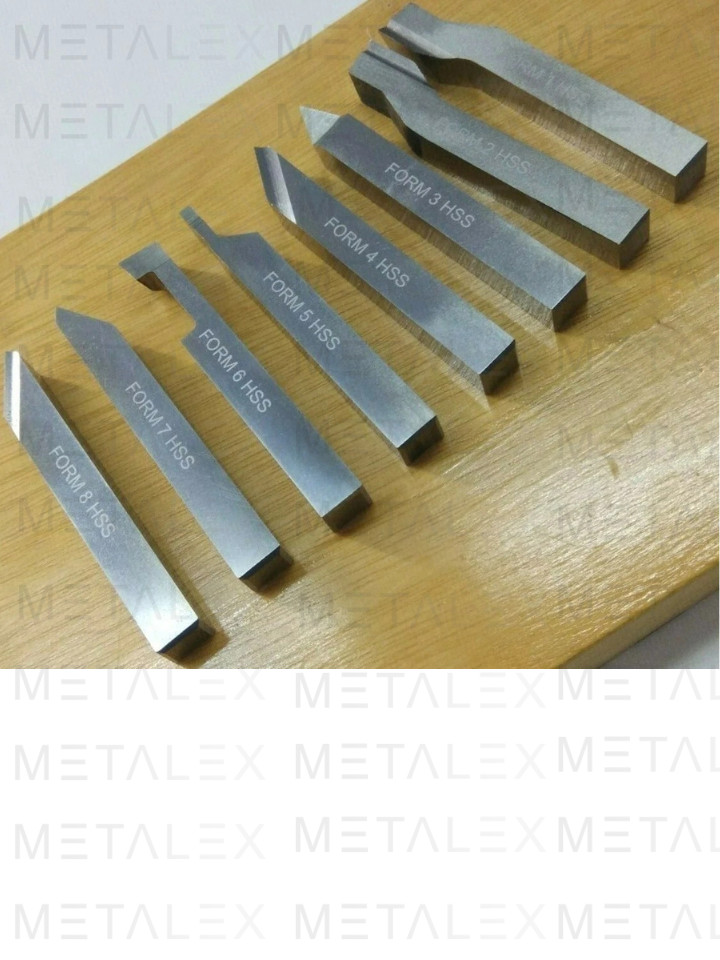 10mm HSS Lathe Pre Formed Tools 8 Pieces Set Square Shank TURNING THREADING