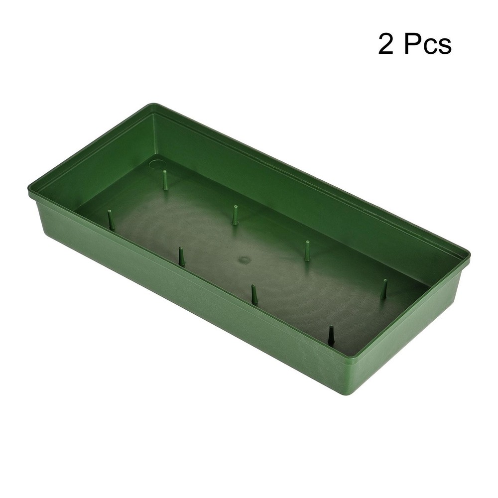 Plastic Bowl Design 11" Flower Base Composition, Green 2pcs