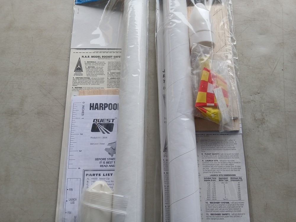 Quest Harpoon AGM #3008 Flying Model Rocket Kit. NEW!
