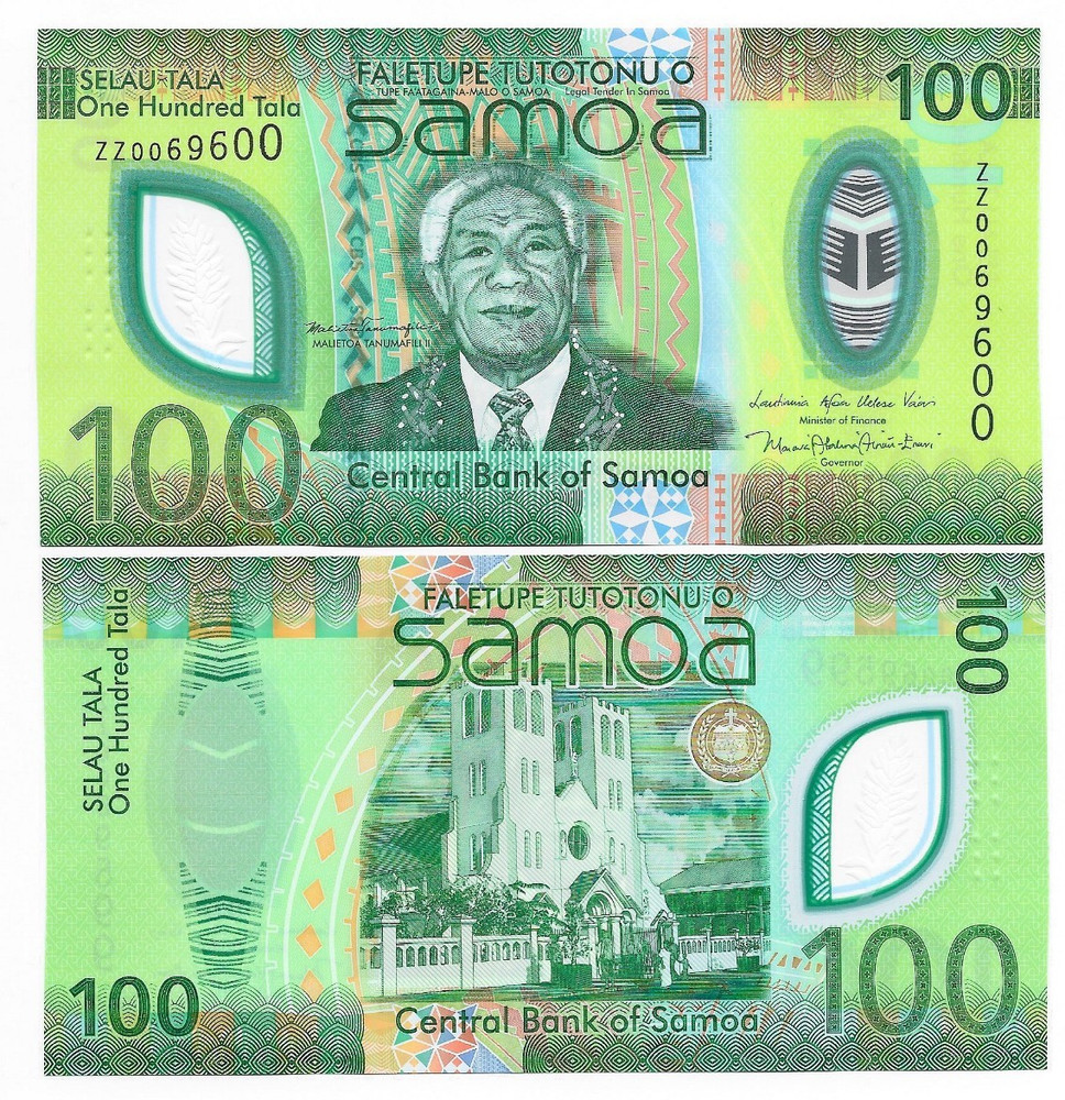 Samoa 100 tala Replacement Prefix ZZ 2025 Polymer New UNC B131az