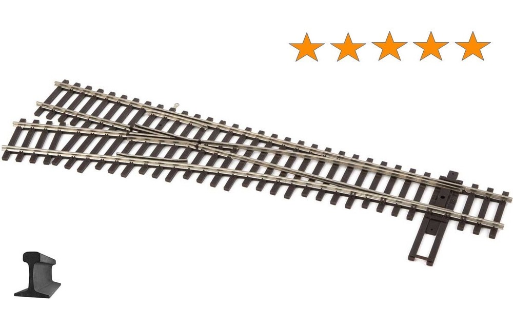 Walthers HO Scale ~ Code 83 Nickel Silver DCC Friendly #4 Turnout ~ Left ~ 83013