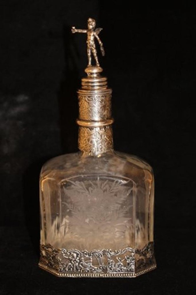 Antique Silver & Cut Glass Decanter