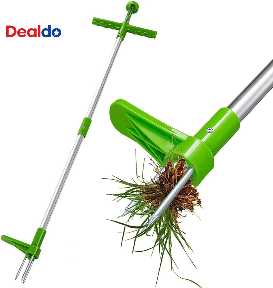 Portable Stand up Weed Puller, Garden Lawn Root Remover Tool, Long Handle Weedin