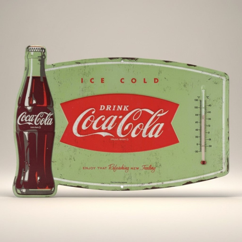 Coca-Cola Ice Cold Embossed Wall Thermometer