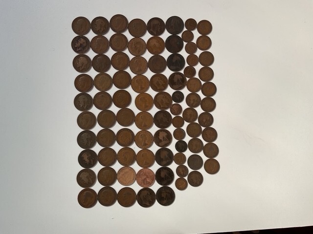 Assorted GB old penny coins