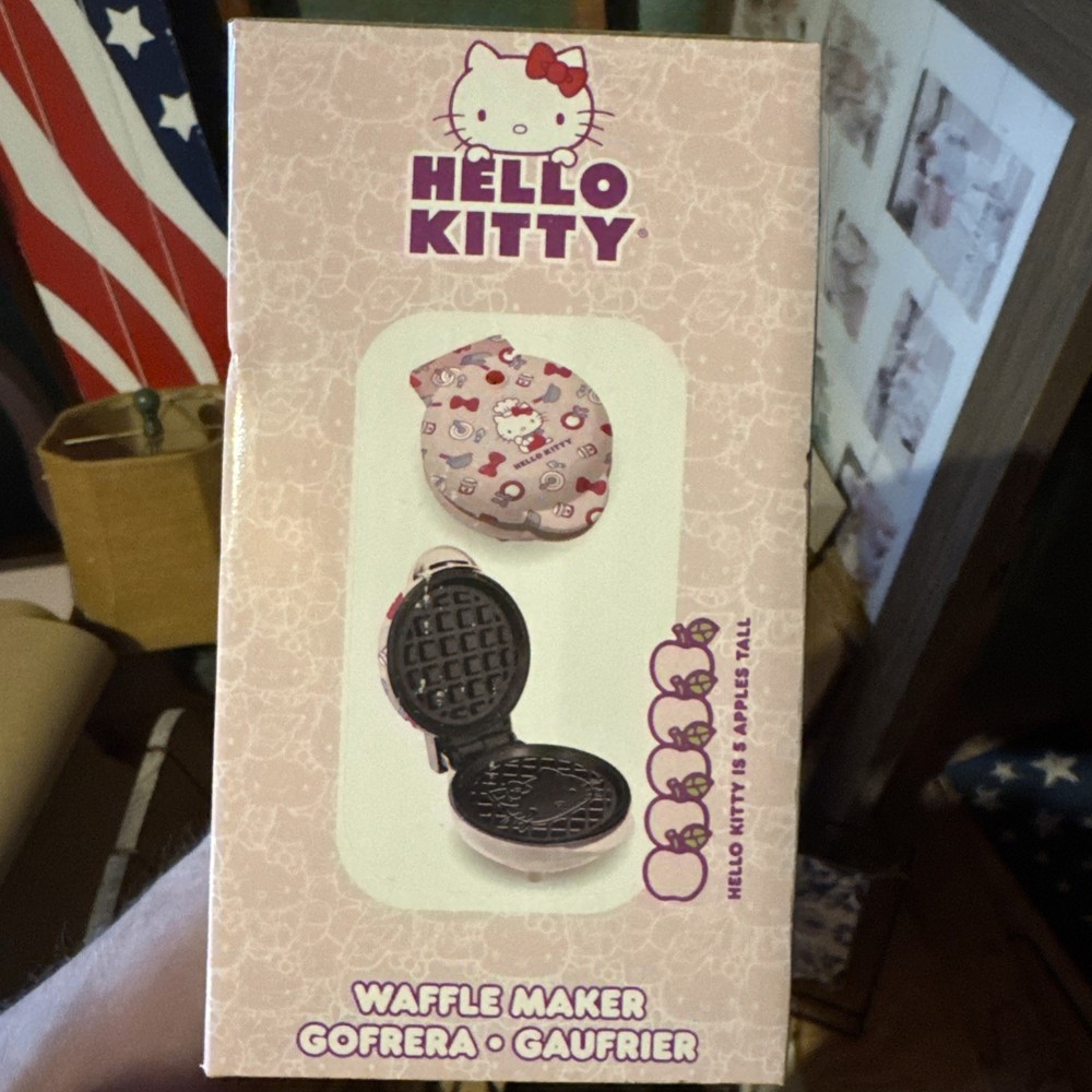 Hello Kitty Pink Waffle Maker 2024, New With Damaged Box