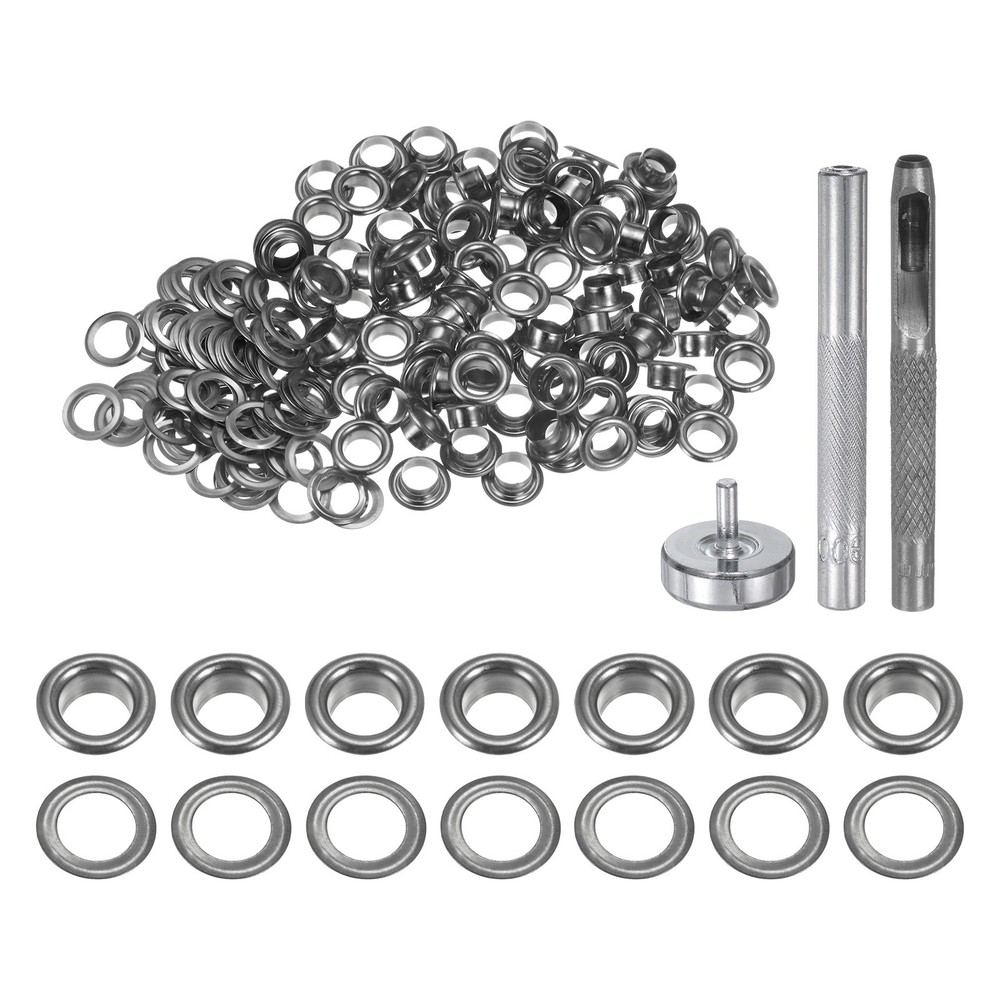 100pcs 5mm Grommet Tool Kit with Hole Punch, Grommet Setter Tools, Black