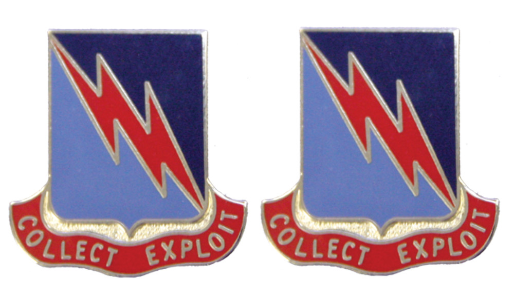 323rd Military Intelligence Battalion Unit Crest DUI - 1 Pair - COLLECT EXPLOIT