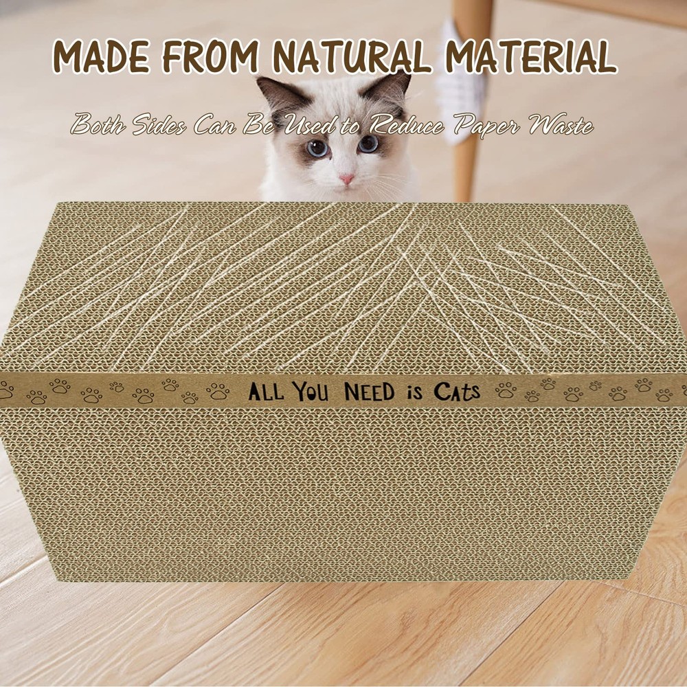 AccEncyc Cardboard Cat Scratcher Pads Scratching Board for Flat, 6 Pack