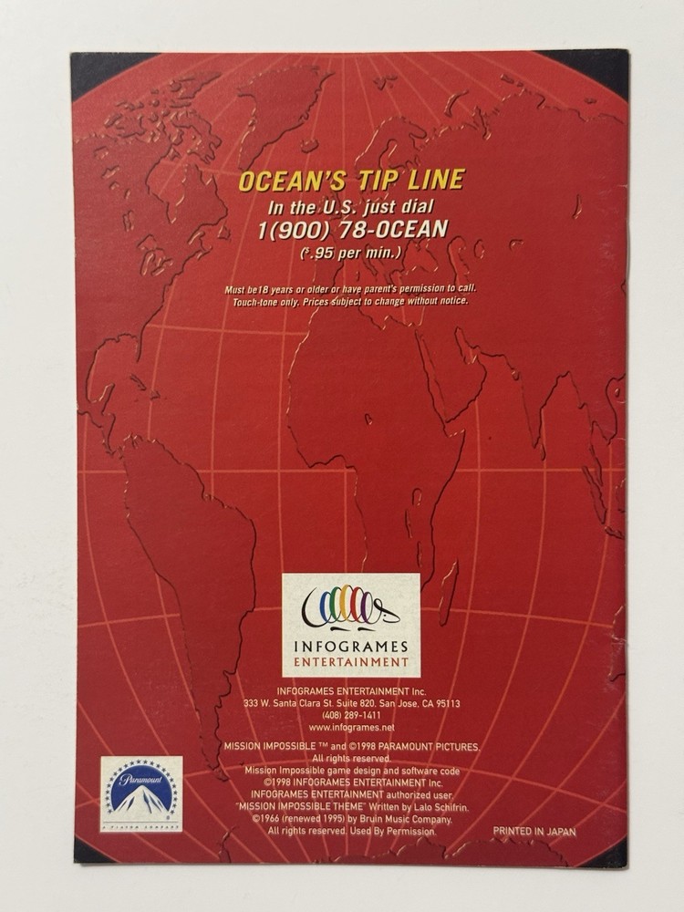 Mission Impossible - Nintendo N64 *Instruction Manual*
