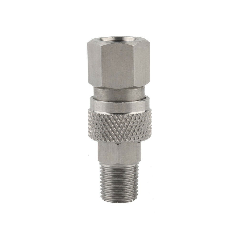 Thread Quick Release To Disconnect Coupler Male + Female 1/8NPT Fitting Silver ~