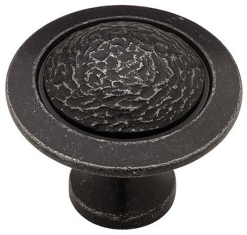 (12 Pack) 1-1/2" Rough & Smooth Knob Pewter