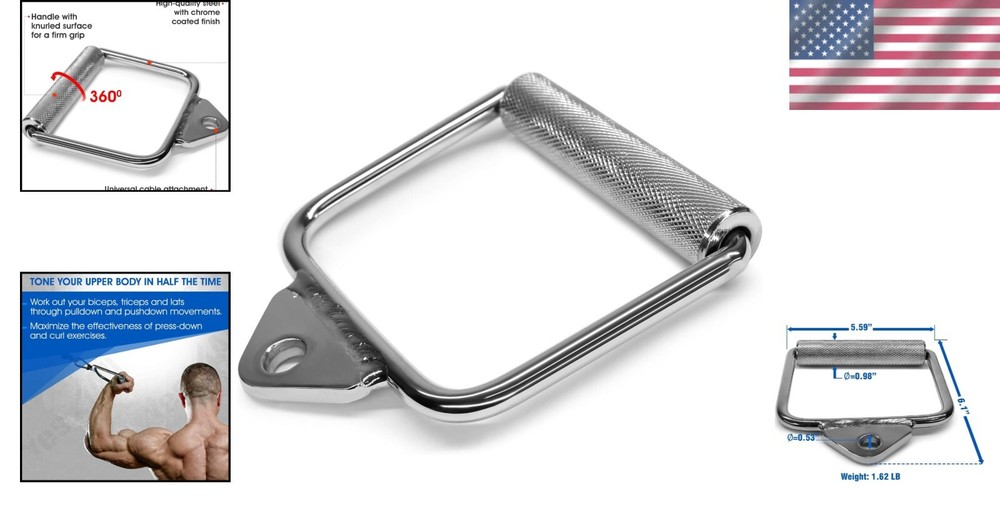 Double D Row Handle Cable Attachment - Elevate Your Workout Up to 880 lbs